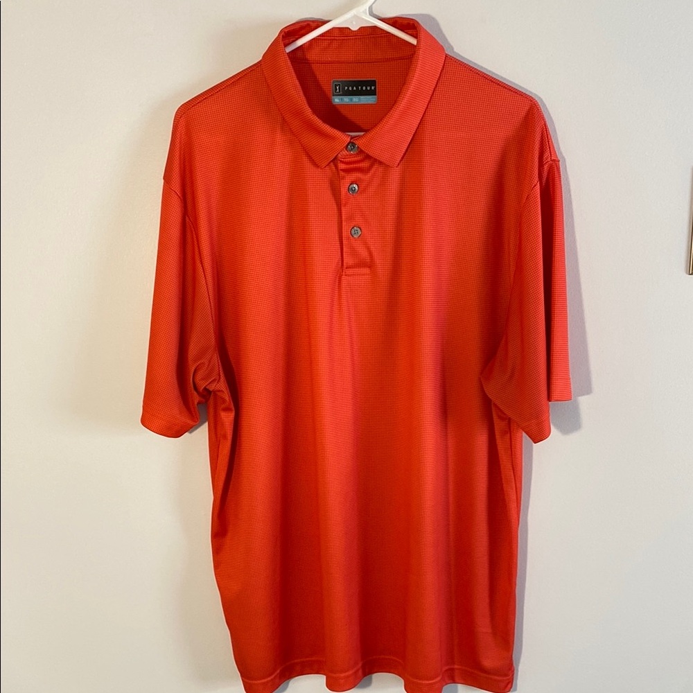 PGA Men’s XL Golf Shirt Bright Orange Short Sleeve